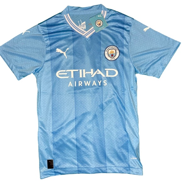 Erling Haaland Manchester City 2023/24 Home Jersey Men’s Medium Home Puma Blue - Picture 1 of 16